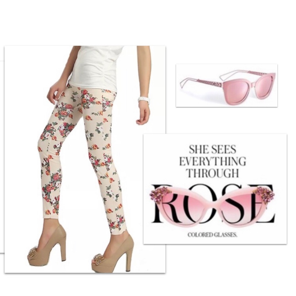 Vintage Rose Pattern NWT Leggings